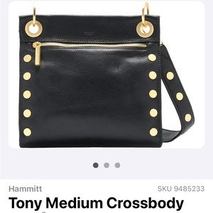 Hammitt Tony Medium Crossbody Black Gold